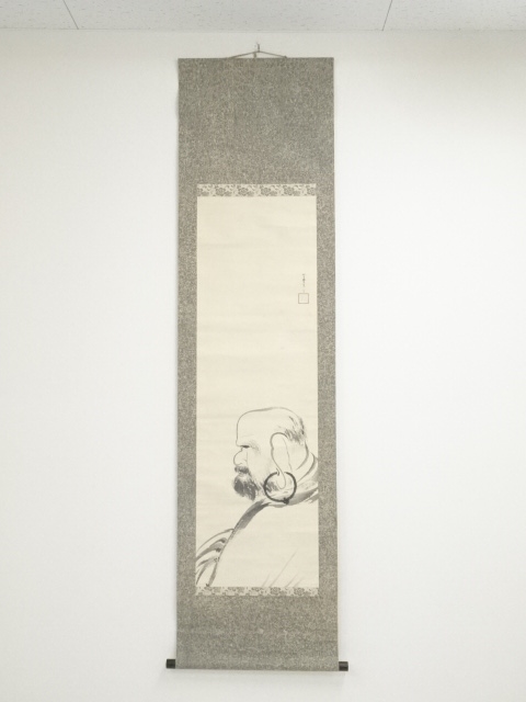 JAPANESE HANGING SCROLL / HAND PAINTED / DARUMA (1916)